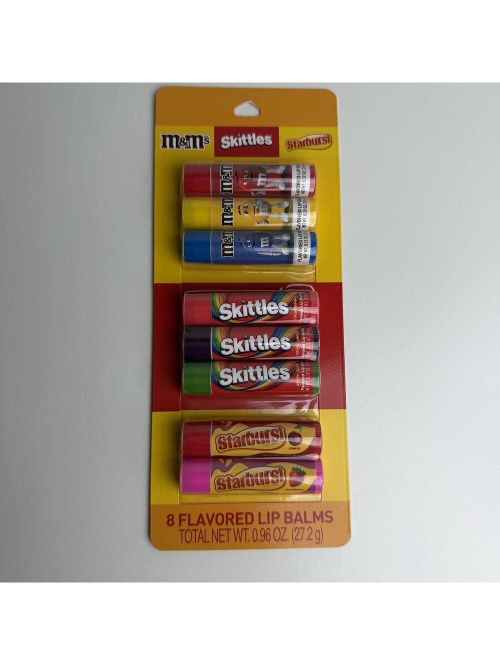 M&M’s Skittles Starburst 8-Pack Flavored Lip Balm Set Taste Beauty New Sealed